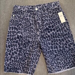NWT Anthropologie Pilcro Cheetah Print Corduroy Bermuda Shorts | Size 26